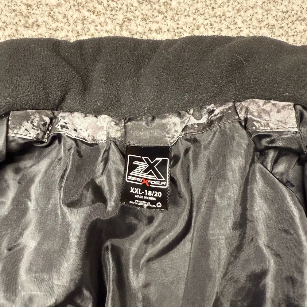 Kids Boys ZeroXposur Gray‎ Black Camo Neon Green Puffer Jacket Size XXL (18/20)